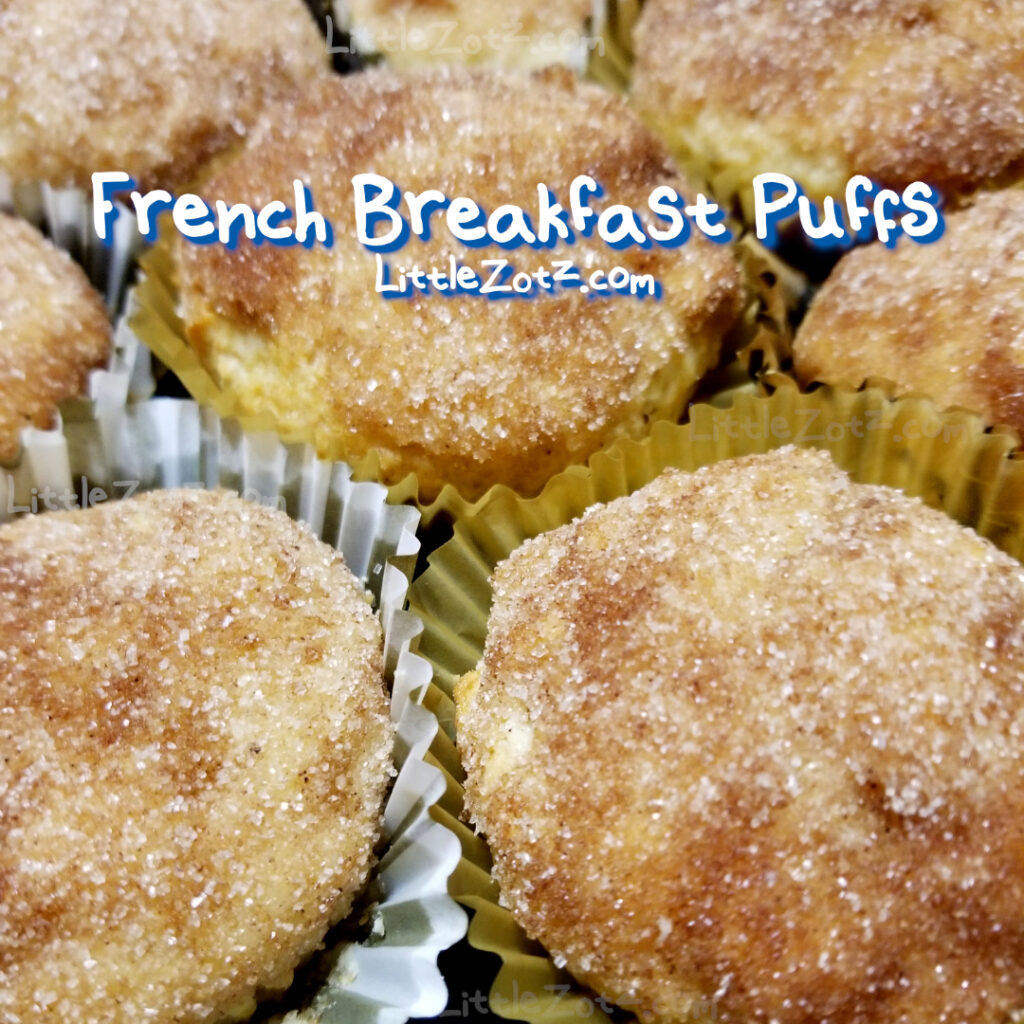 zoomed-in closeup photograph of Lauren Spear's French breakfast puffs - you can see all the delightful texture on the cinnamon sugar muffins and they look sooooooo yummy